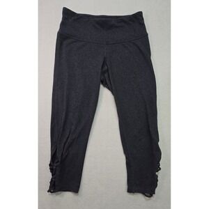 Champion Heather Gray Capri Leggings Activewear Ruched Accents Womens Small